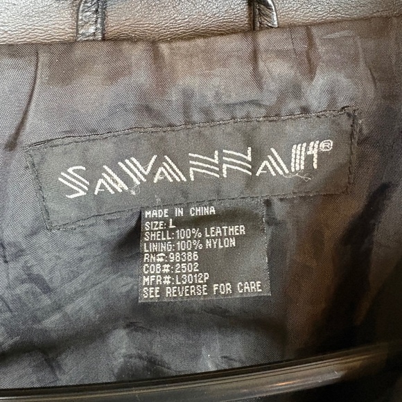 Savannah Black Leather Midi Jacket; Size Large - Picture 7 of 10